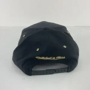Mitchell & Ness Miami Heat Snapback Hat - Black & Gold Wool Blend